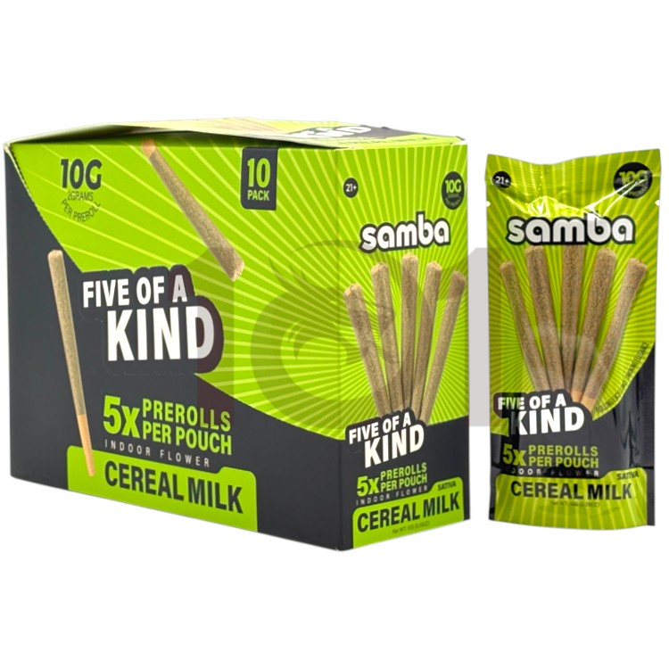 SAMBA FIVE OF A KIND 2GM 5CT PK PREROLL SATIVA - CEREAL MILK