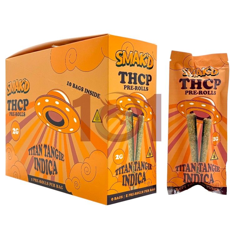 SMAK'D THCP 2GM/CT 2CT PK PREROLL INDICA - TITAN TANGIE