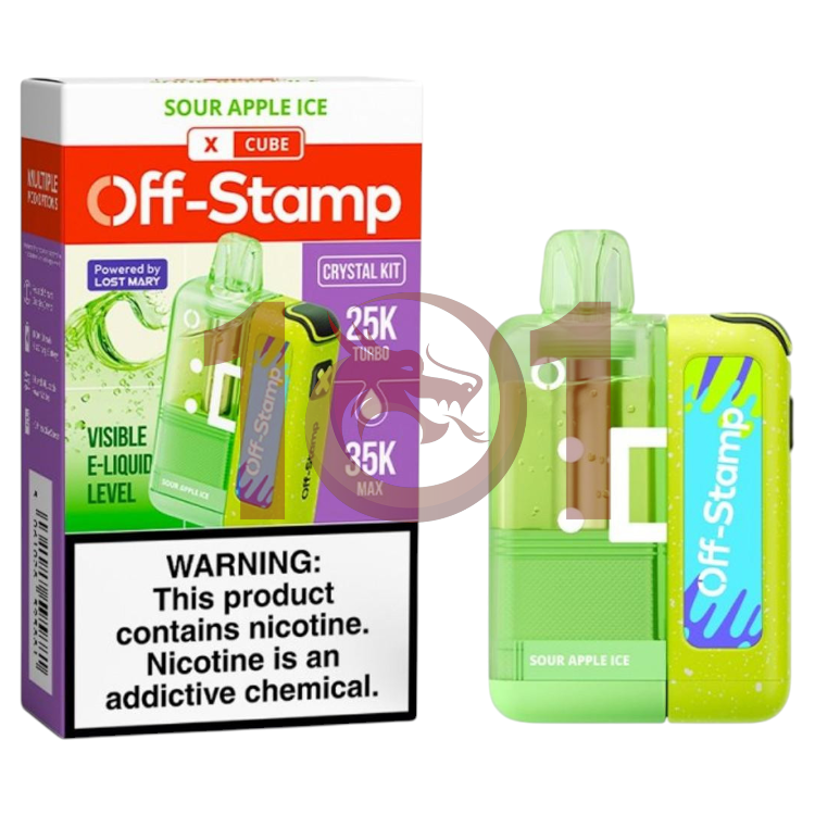 OFF-STAMP X CUBE KIT CRYSTAL 35000 5% - SOUR APPLE ICE
