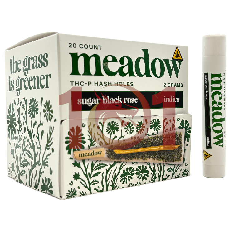 MEADOW HASH HOLE THCP 2GM 1CT PK PREROLL INDICA - SUGAR BLACK ROSE