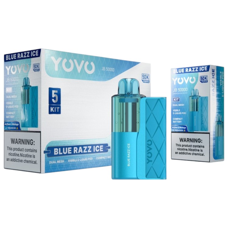 YOVO JB50000 POD DEVICE 5% - BLUE RAZZ ICE