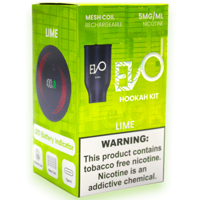 EVO DISPOSABLE HOOKAH BOWL POD KIT - LIME