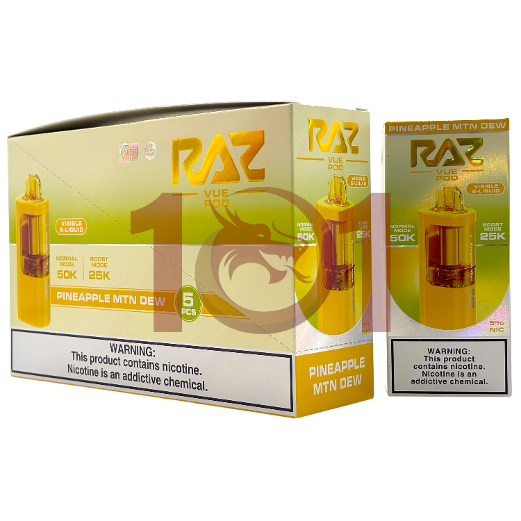 RAZ VUE 50000 POD 5% - PINEAPPLE MTN DEW