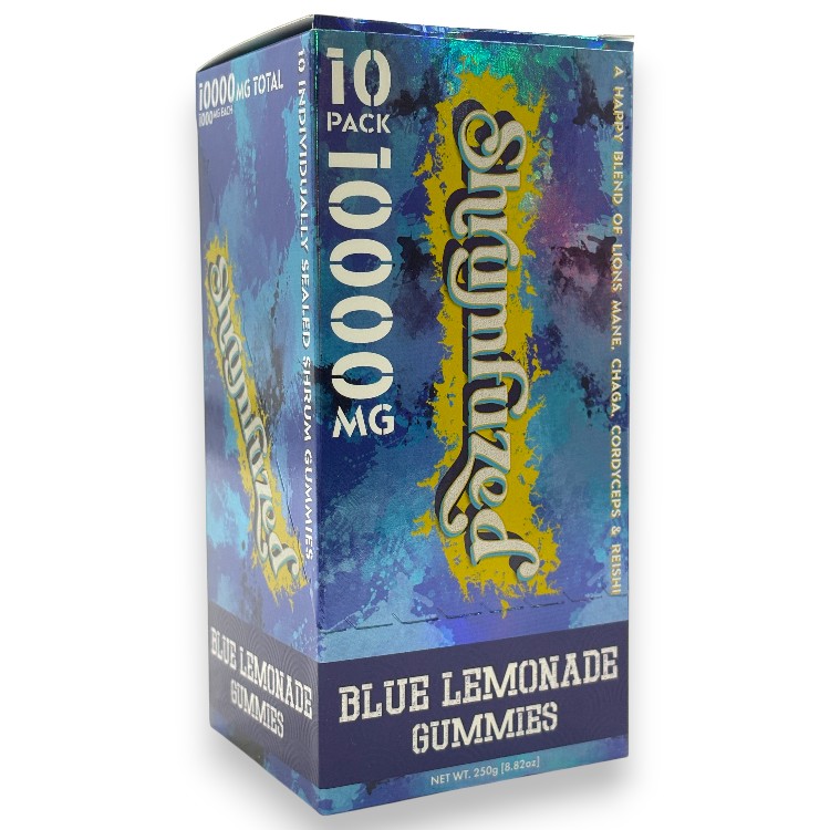 SHRUMFUZED NOOTROPIC BLENDZ MUSHROOM GUMMY 1000MG 10CT PK (10000MG/PK) - BLUE LEMONADE