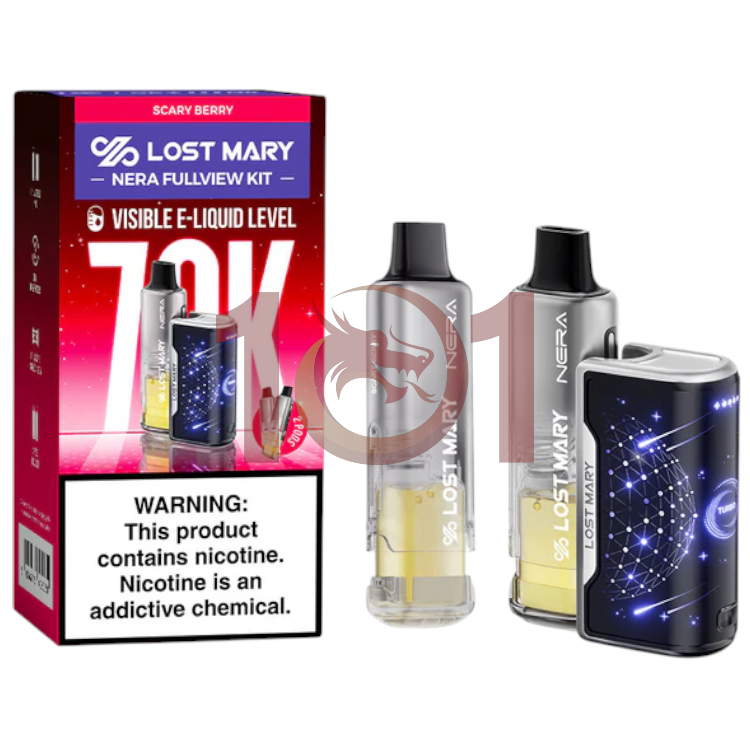 LOST MARY NERA FULLVIEW KIT 70000 5% 2POD + BATTERY - SCARY BERRY