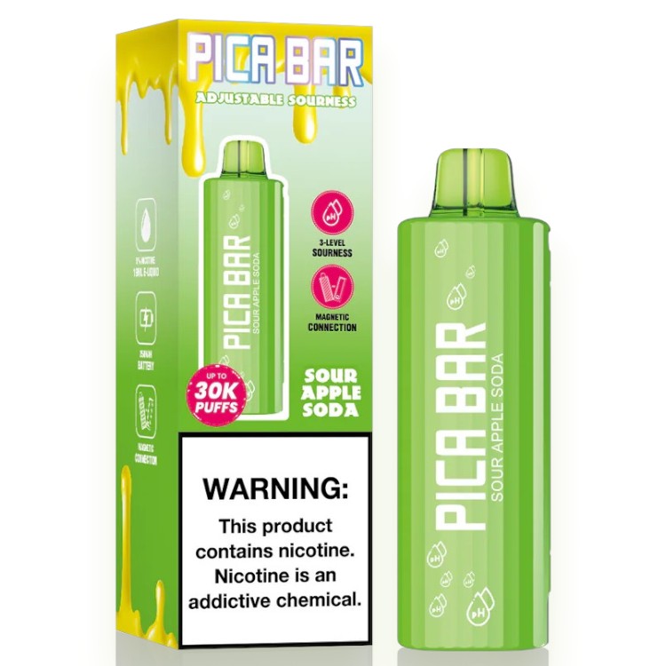 PICA BAR ADJUSTABLE COOLNESS 30000 5% - SOUR APPLE SODA