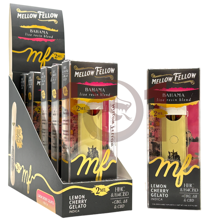 MELLOW FELLOW BAHAMA LR BLEND HHC+H4CBD+CBG+D8+CBD 2ML - INDICA LEMON CHERRY GELATO