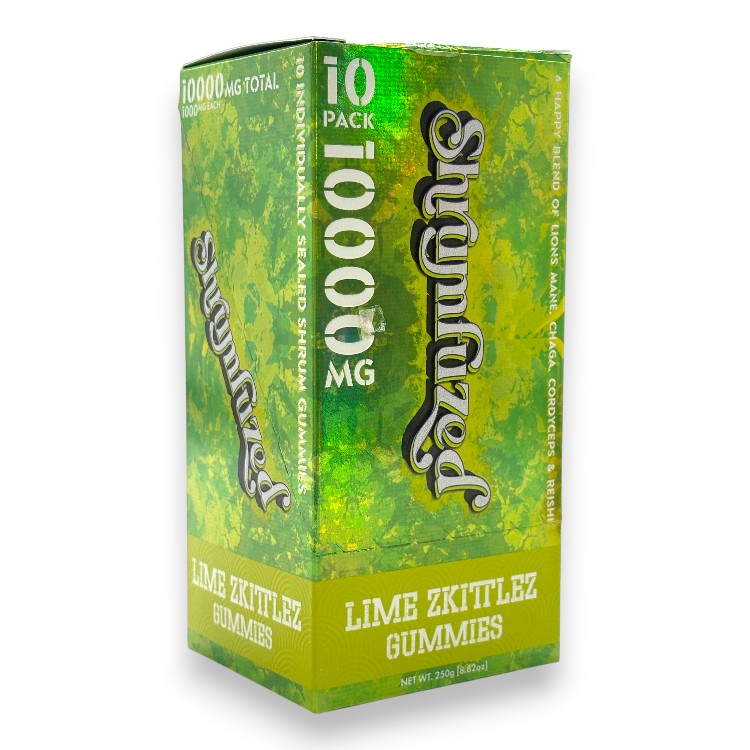 SHRUMFUZED NOOTROPIC BLENDZ MUSHROOM GUMMY 1000MG 10CT PK (10000MG/PK) - LIME ZKITTLEZ