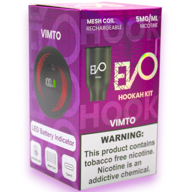 EVO DISPOSABLE HOOKAH BOWL POD KIT - VIMTO