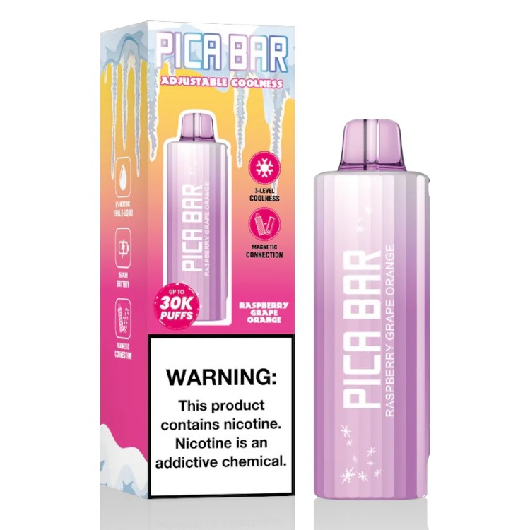 PICA BAR ADJUSTABLE COOLNESS 30000 5% - RASBERRY GRAPE ORANGE