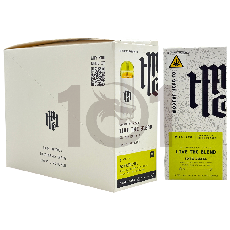MODERN HERB CO LIVE THC BLEND 2GM POD DEVICE - SATIVA SOUR DIESEL