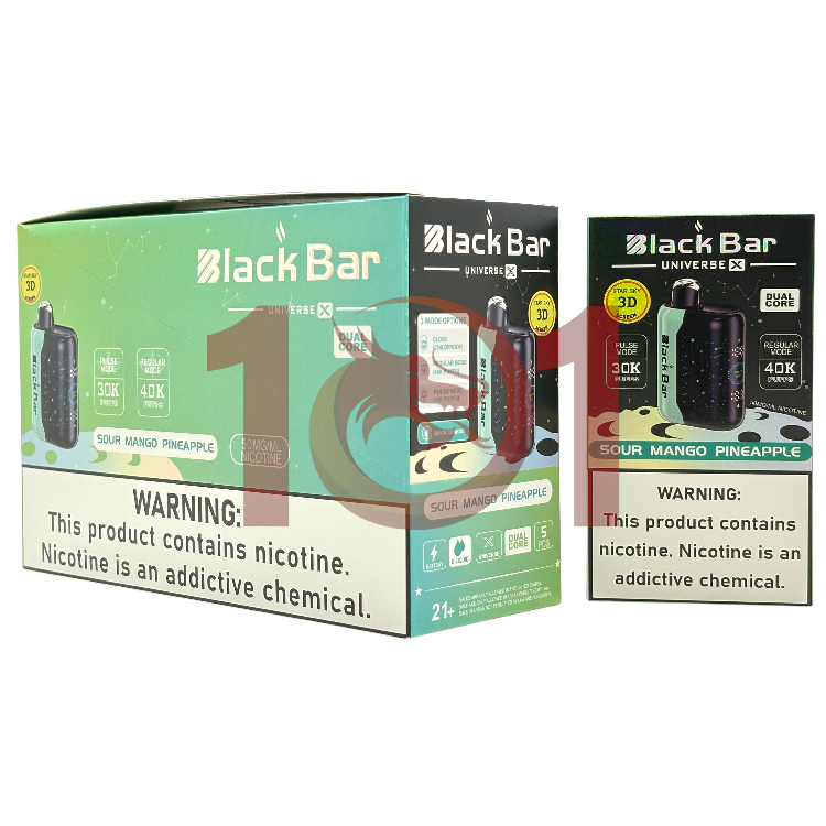 BLACK BAR UNIVERSE X 40000 5% - SOUR MANGO PINEAPPLE