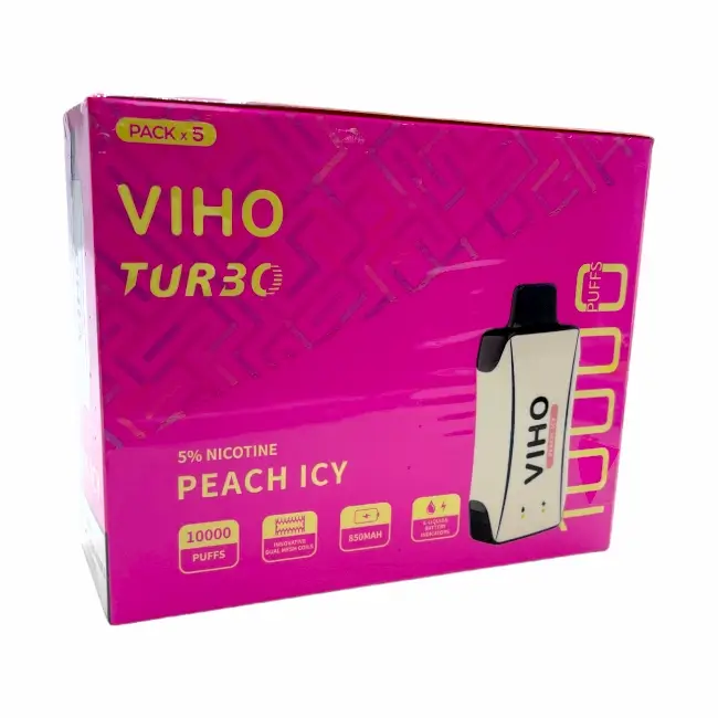 VIHO TURBO 10000 5% - PEACH ICY