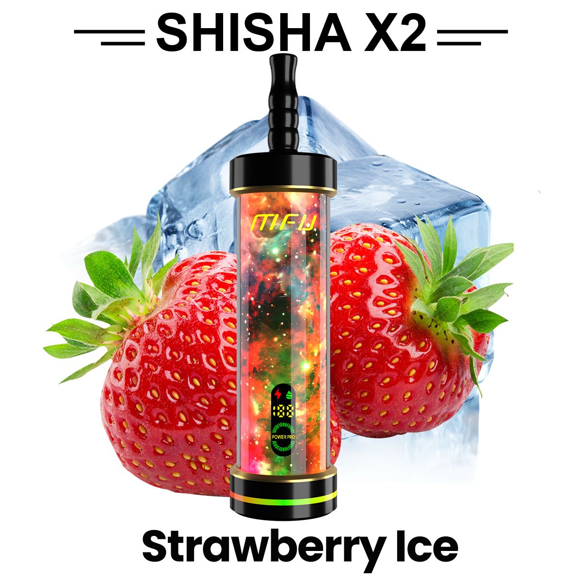 MFU SHISHA X2 60000 0.5% - STRAWBERRY ICE