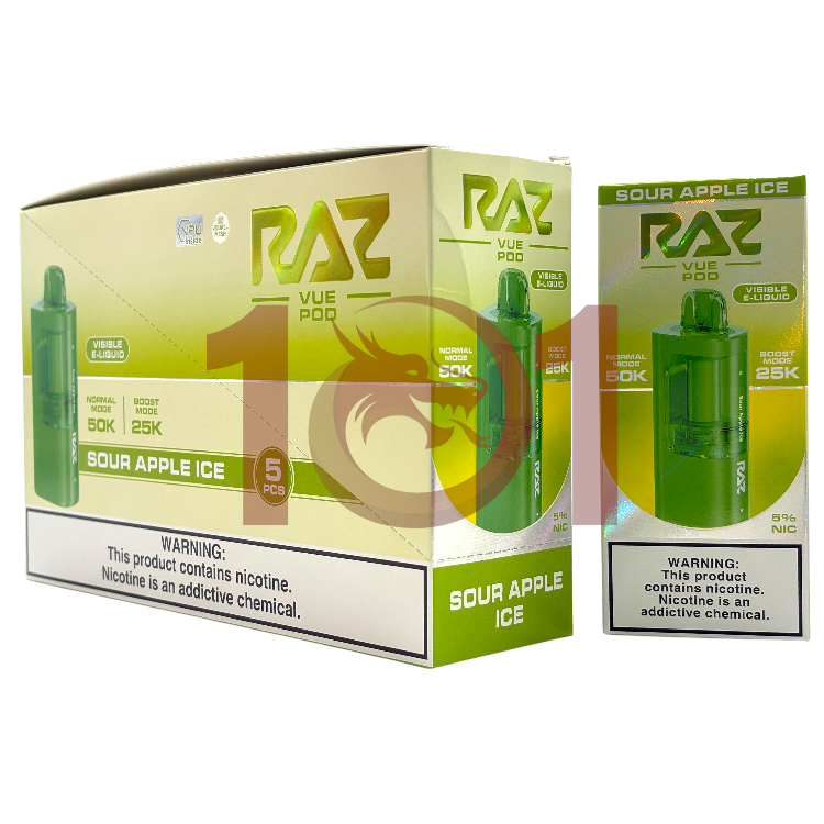 RAZ VUE 50000 POD 5% - SOUR APPLE ICE