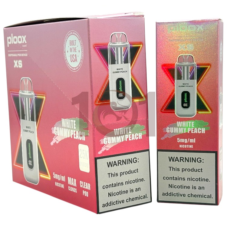 PLOOX 25000 0.5% 18ML HOOKAH POD XS - WHITE GUMMY PEACH