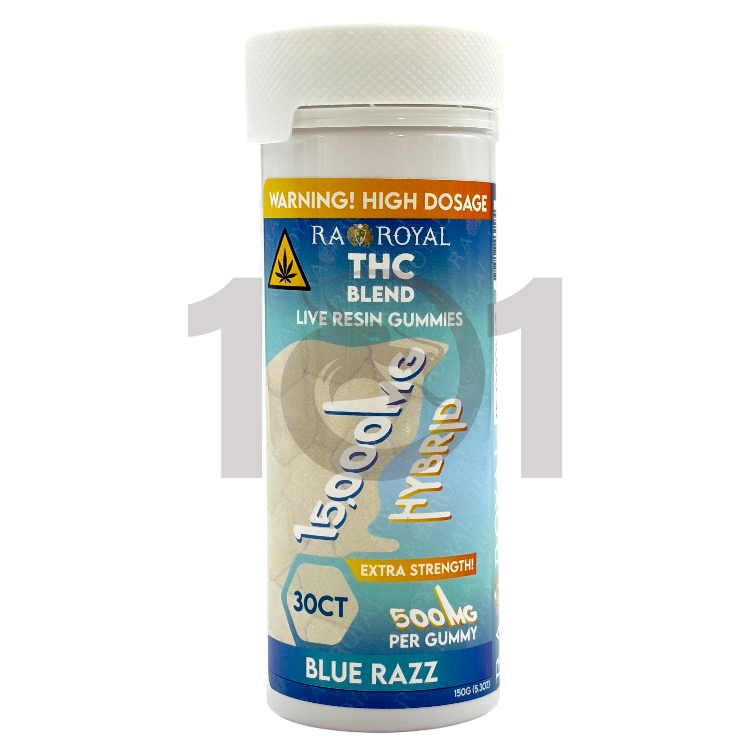 RA ROYAL LR BLEND D9+D8+HHC+THCP GUMMIES 500MG 30CT JAR - HYBRID BLUE RAZZ
