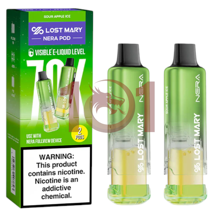 LOST MARY NERA POD 70000 5% 2CT PK - SOUR APPLE ICE
