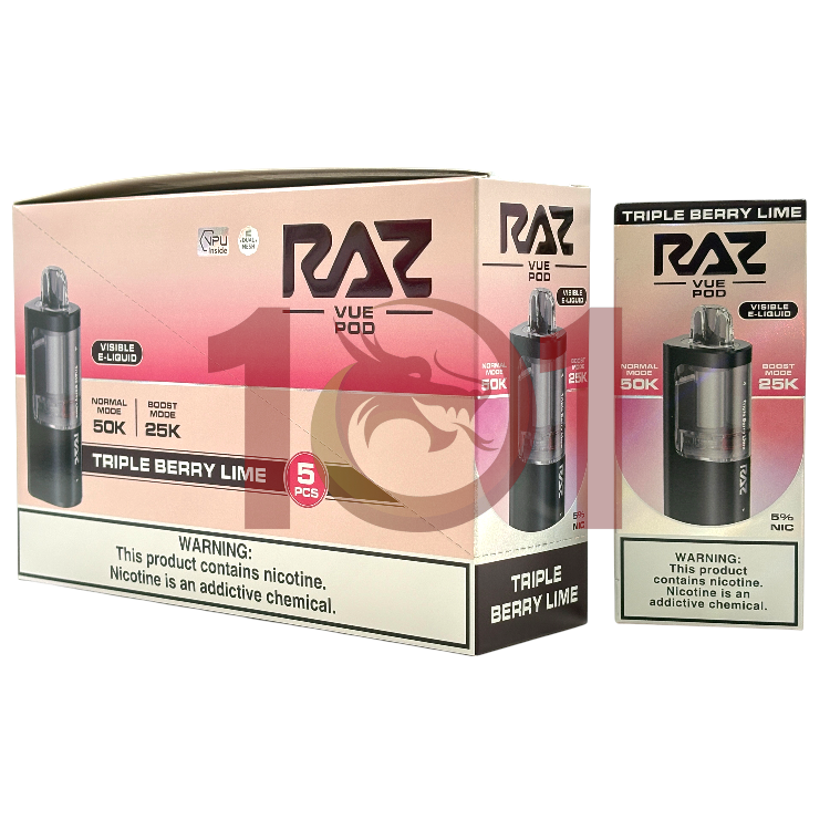 RAZ VUE 50000 POD 5% - TRIPLE BERRY LIME