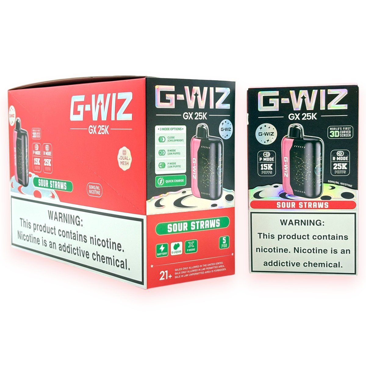 G-WIZ G25000 5% - SOUR STRAWS