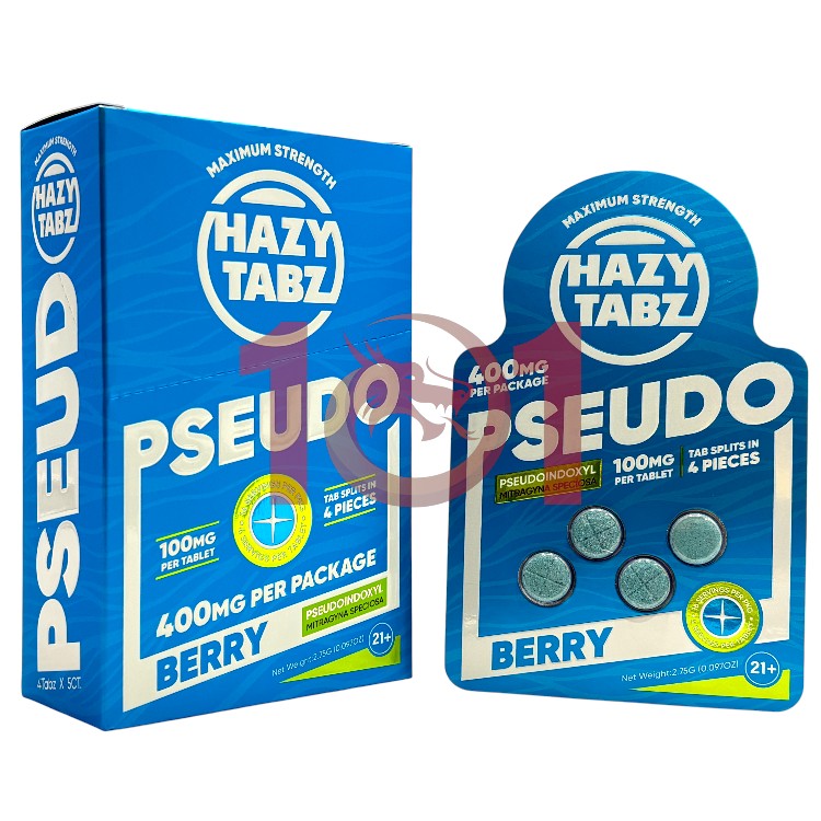 HAZY TABZ - KRATOM - EXTRACT TABLET - 100MG/CT - 4CT/PK - 5PK/BX - PSEUDOINDOXYL - BERRY