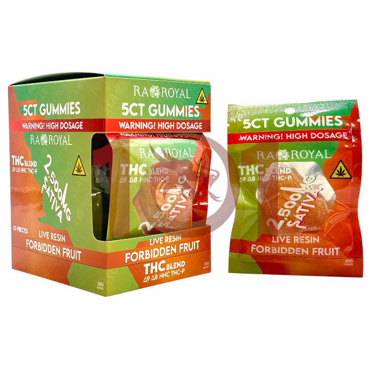 RA ROYAL LR THC BLEND D9+D8+HHC+THCP 500MG 5CT/PK SATIVA - FORBIDDEN FRUIT