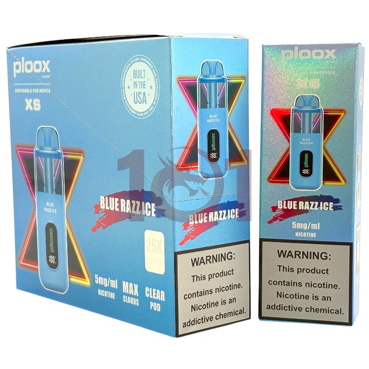 PLOOX 25000 0.5% 18ML HOOKAH POD XS - BLUE RAZZ ICE
