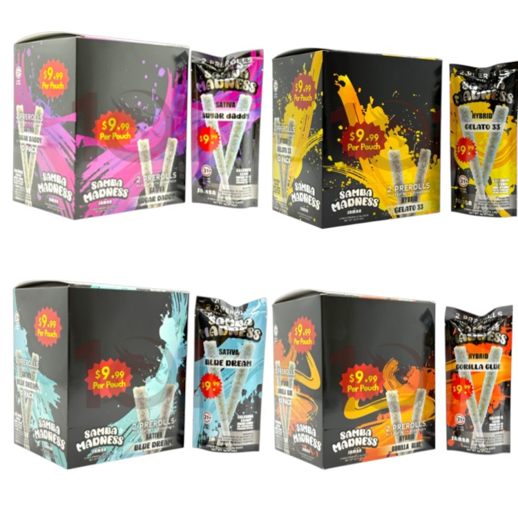 SAMBA MADNESS SP 1PK/$9.99 2GM 2CT PK DIAMONDS GLAZED PREROLL