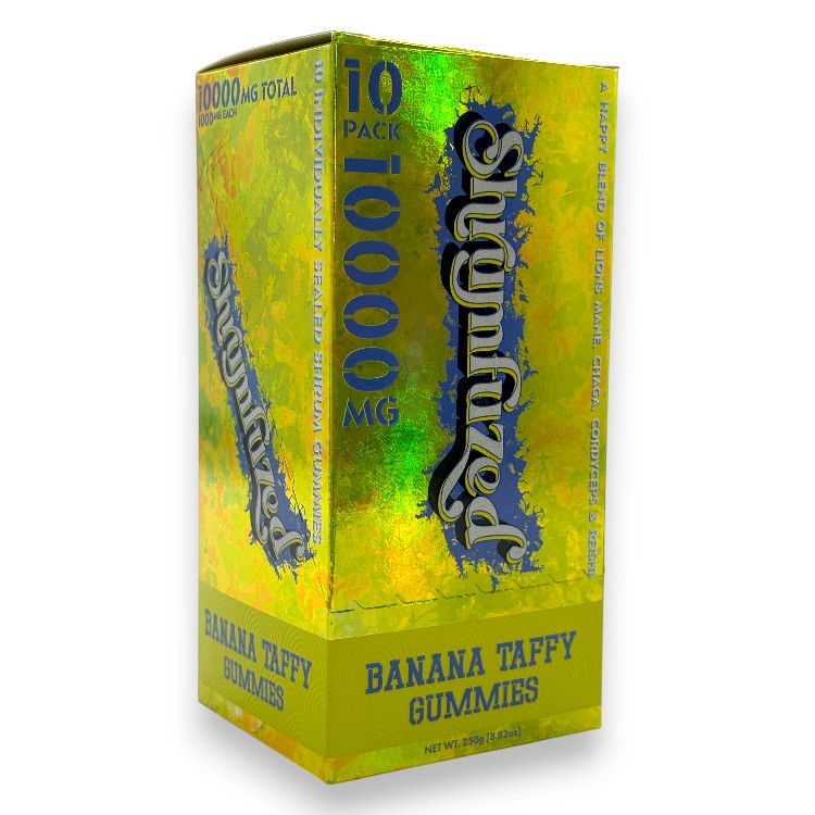 SHRUMFUZED NOOTROPIC BLENDZ MUSHROOM GUMMY 1000MG 10CT PK (10000MG/PK) - BANANA TAFFY
