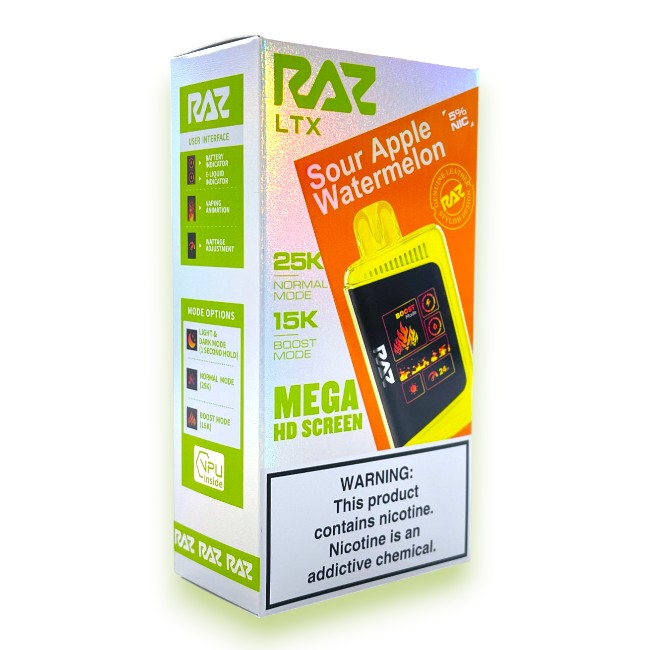 RAZ LTX 25000 5% - SOUR APPLE WATERMELON