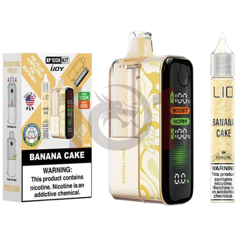 IJOY XP100K  (W/E-LIQUID BOTTLE) POD DEVICE 5% - BANANA CAKE