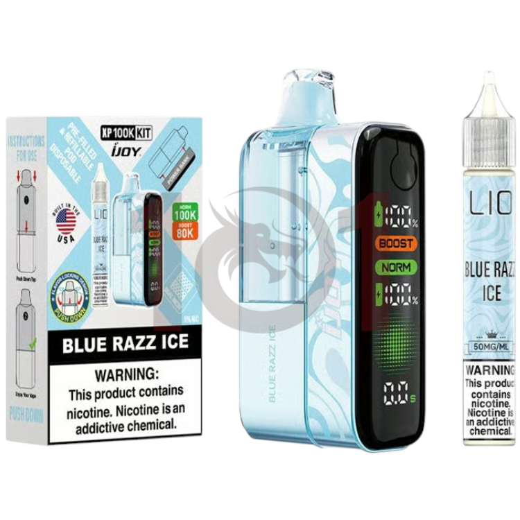 IJOY XP100K  (W/E-LIQUID BOTTLE) POD DEVICE 5% - BLUE RAZZ ICE