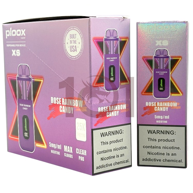PLOOX 25000 0.5% 18ML HOOKAH POD XS - ROSE RAINBOW CANDY