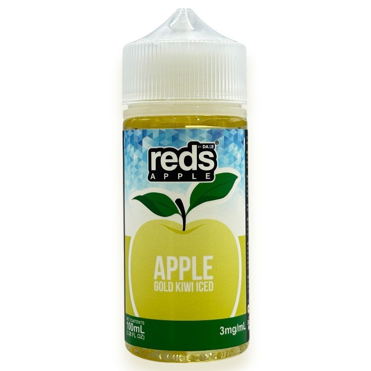 DAZE REDS APPLE ICE E-LIQUID 3MG 100ML - APPLE GOLD KIWI ICED