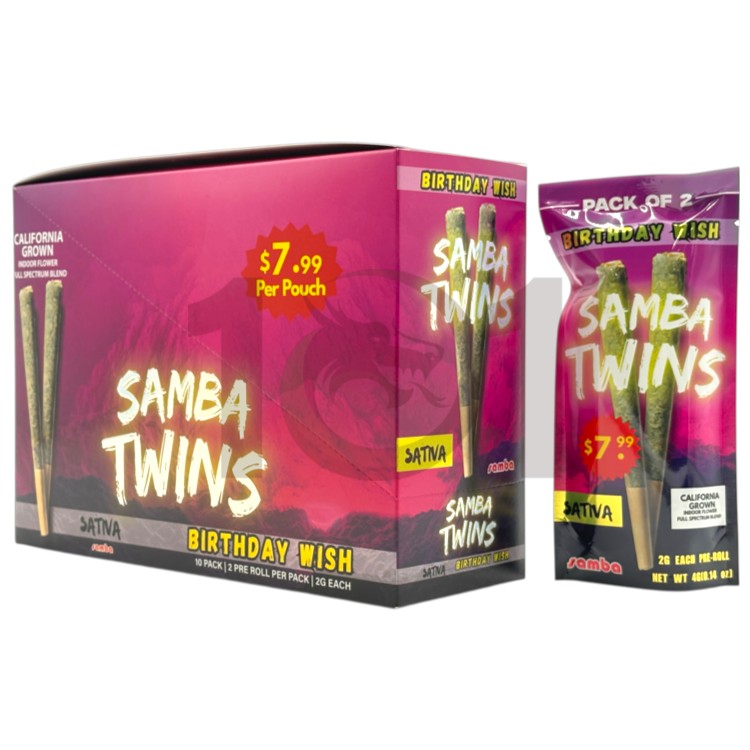 SAMBA TWINS SP 1PK/$7.99 2GM 2CT PK PREROLL SATIVA - BIRTHDAY WISH