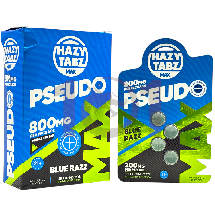 HAZY TABZ MAX PSEUDO EXTRACT TABLET 200MG 4CT PK - BLUE RAZZ