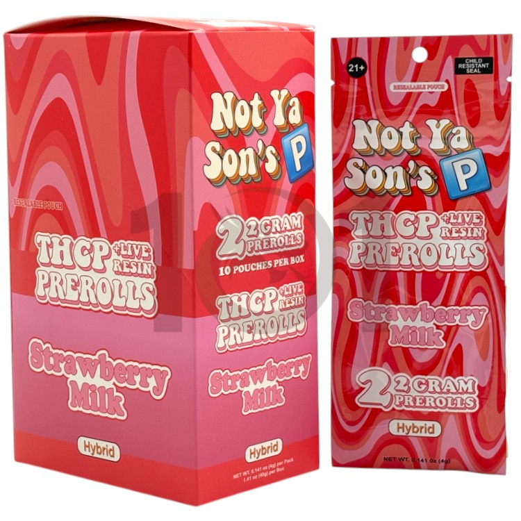 NOT YA SON'S P LR THCP 2GM 2CT PK PREROLL HYBRID - STRAWBERRY MILK