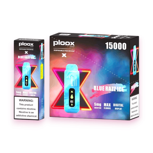 PLOOX 15000 POD X 5% 16ML - BLUE RAZZ ICE