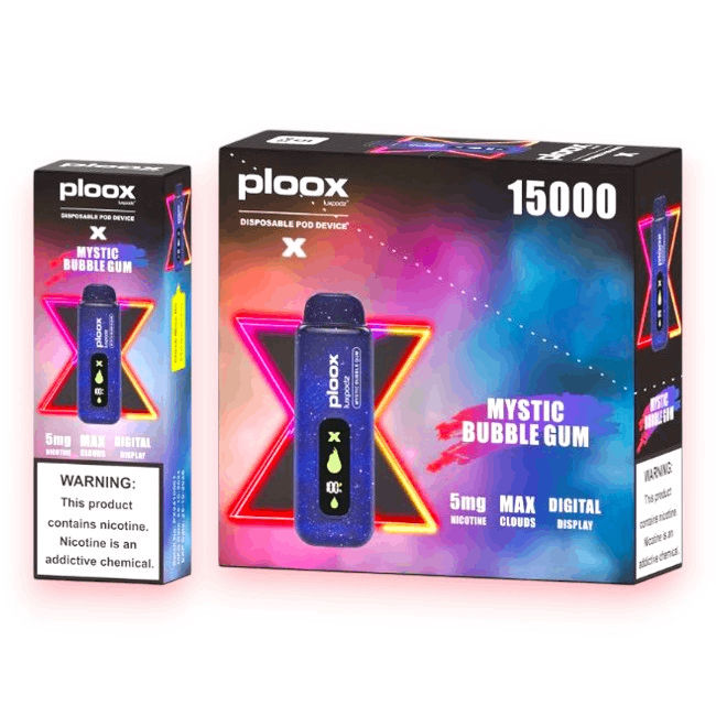 PLOOX 15000 POD X 5% 16ML - MYSTIC BUBBLE GUM