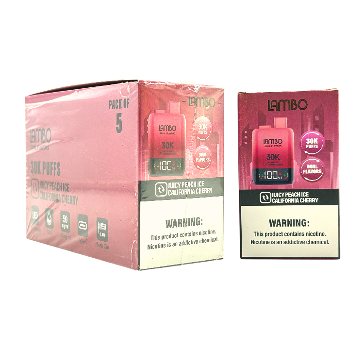 LAMBO DUAL FLAVORS 30000 5% - JUICY PEACH ICE + CALIFORNIA CHERRY