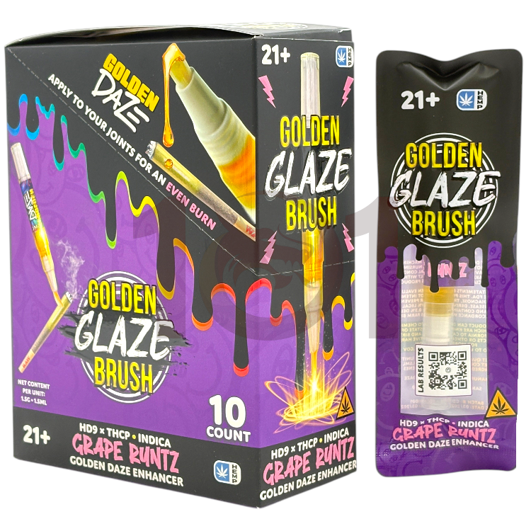 GOLDEN GLAZE 1.5GM GLAZE BRUSH THCP PREROLL - INDICA GRAPE RUNTZ