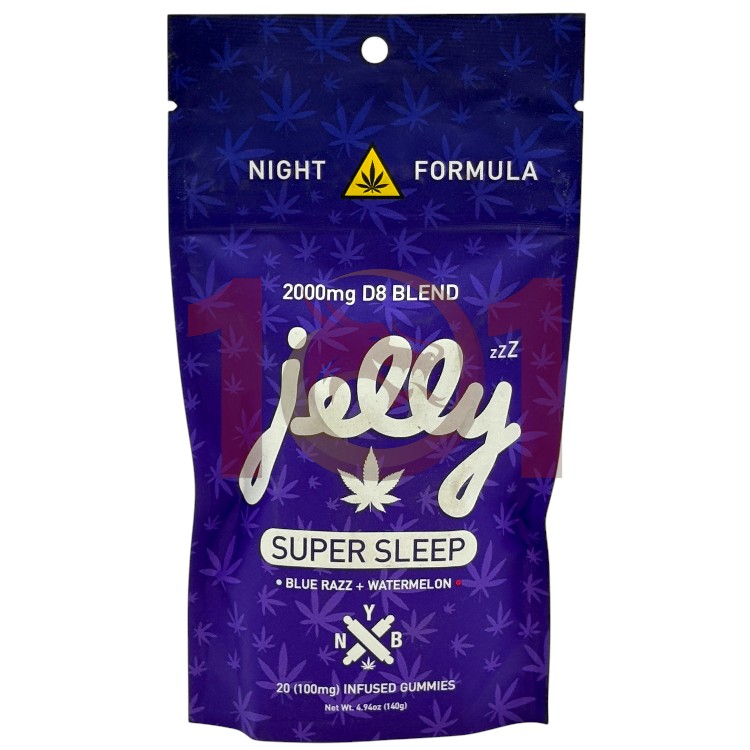 JELLY SUPER SLEEP D8+CBN GUMMY 100MG 20CT PK - BLUE RAZZ+WATERMELON