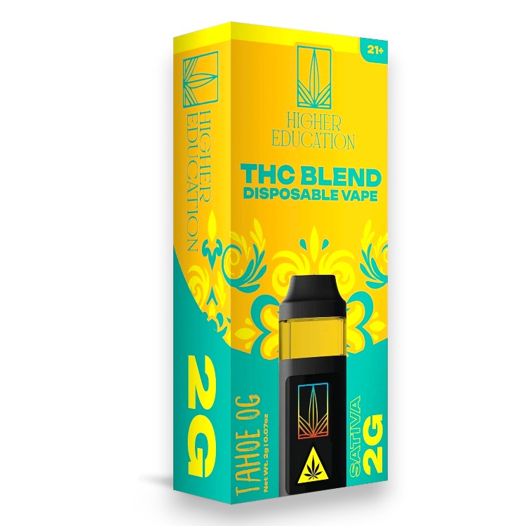 HIGHER EDUCATION - DELTA - DISPOSABLE VAPE - THC - 2GM/CT - 5CT/BX - SATIVA - TAHOE OG
