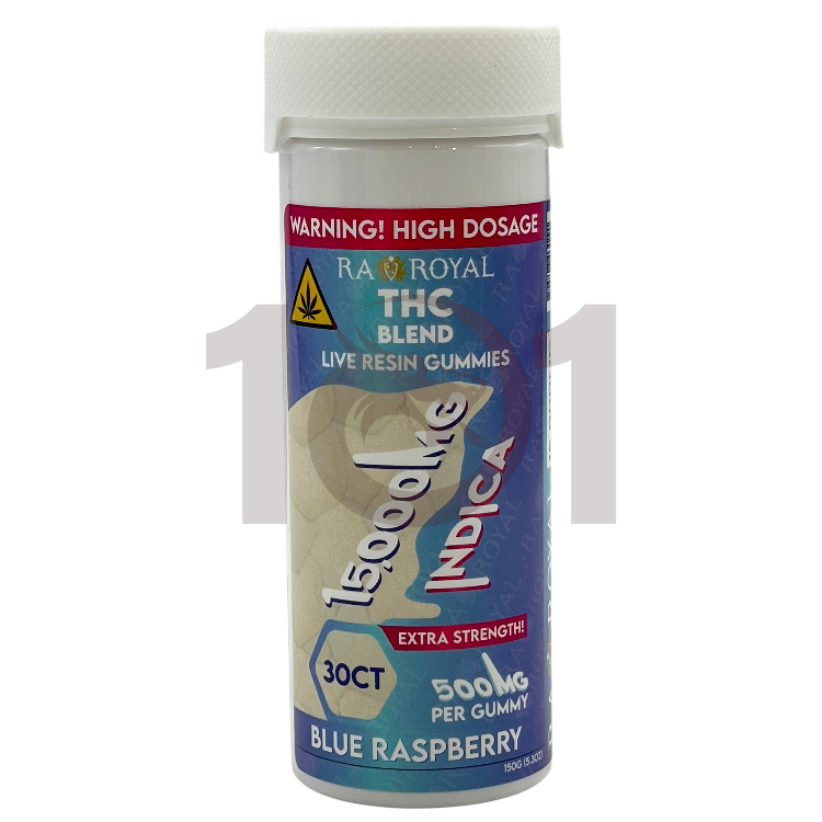 RA ROYAL LR BLEND D9+D8+HHC+THCP GUMMIES 500MG 30CT JAR - INDICA BLUE RASPBERRY