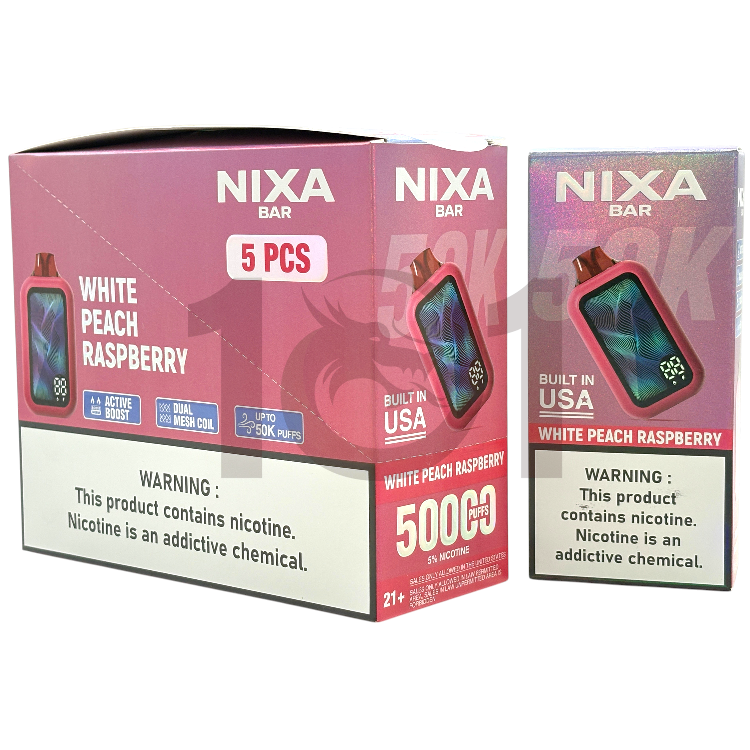 NIXA BAR 50000 5% - WHITE PEACH RASPBERRY