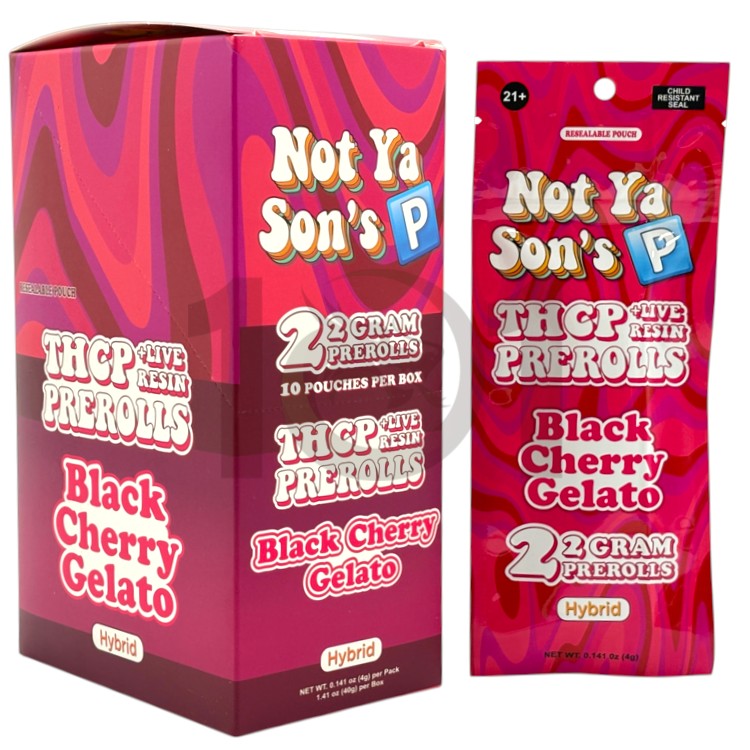 NOT YA SON'S P LR THCP 2GM 2CT PK PREROLL HYBRID - BLACK CHERRY GELATO