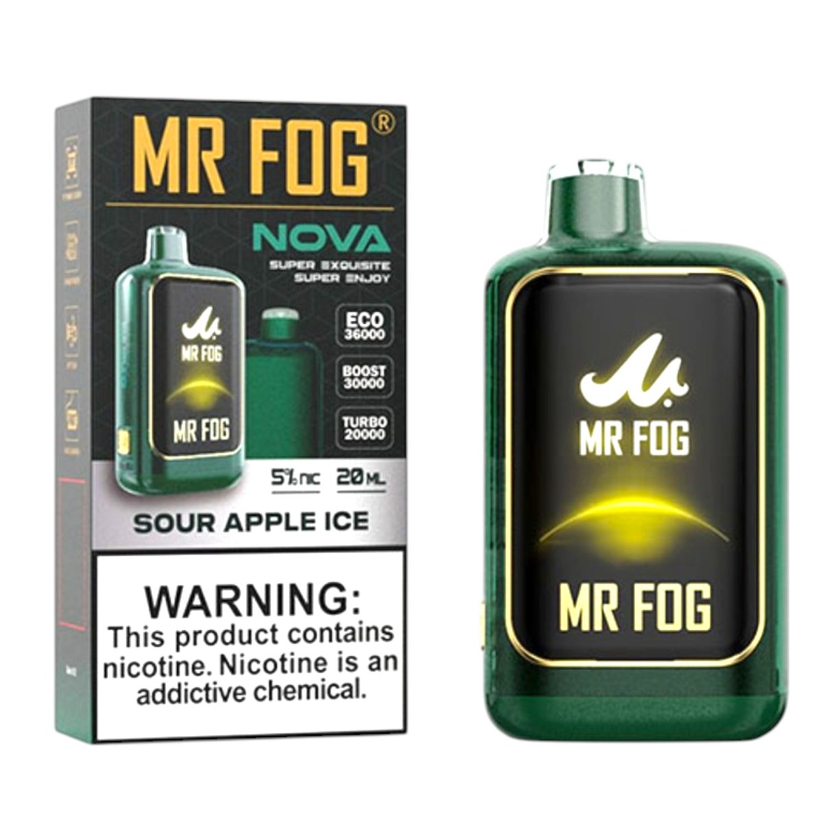 MR FOG NOVA 36000 5% - SOUR APPLE ICE