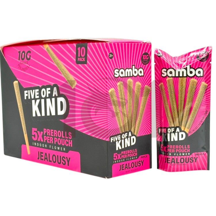 SAMBA FIVE OF A KIND 2GM 5CT PK PREROLL INDICA - JEALOUSY