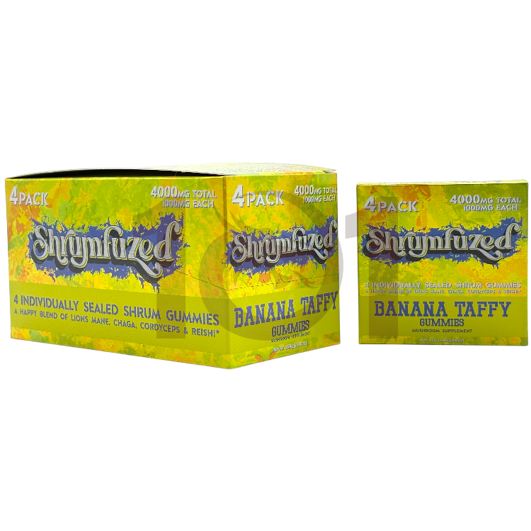 SHRUMFUZED MUSHROOM GUMMY 1000MG 4CT PK - BANANA TAFFY