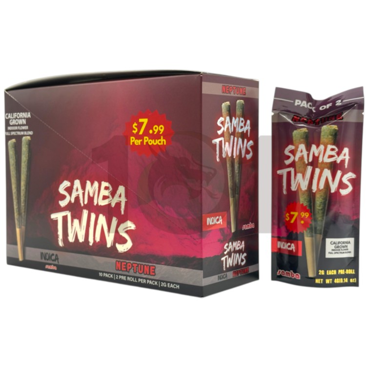 SAMBA TWINS SP 1PK/$7.99 2GM 2CT PK PREROLL INDICA - NEPTUNE